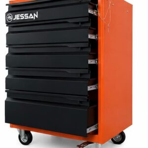 Jessan Ofis 5 Çekmeceli Takım Arabası Turuncu Siyah